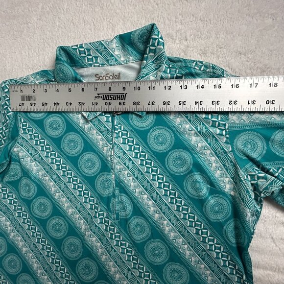 SanSoleil Womens Long Sleeve UPF 50 Sun Shirt Large Geometric Print Lightweight - Picture 5 of 7